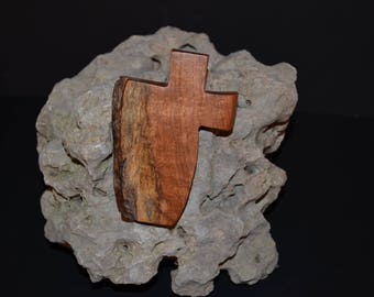 Live Edge Wood Cross; Small Wood Cross; Wall Cross Decor; Crooked Cross; Mesquite; Handmade; Free Ground Shipping USA; cc5-7030118