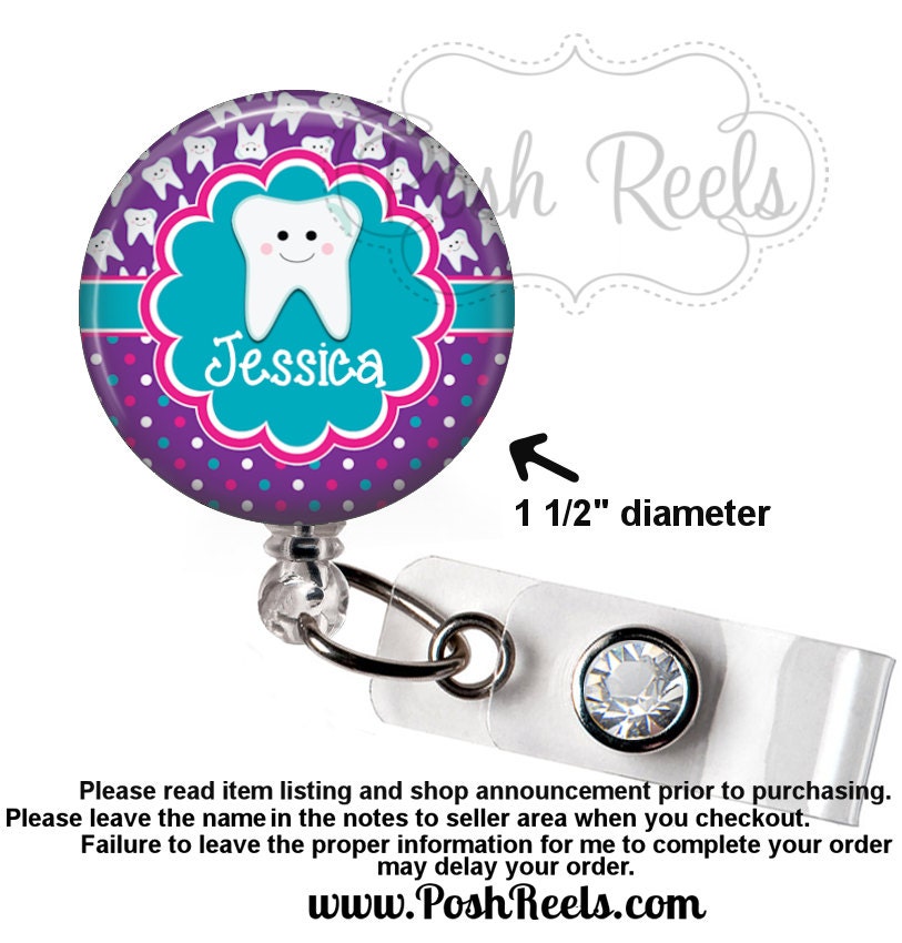 Retractable Badge Holder Cute Dental Badge Reel Dentist