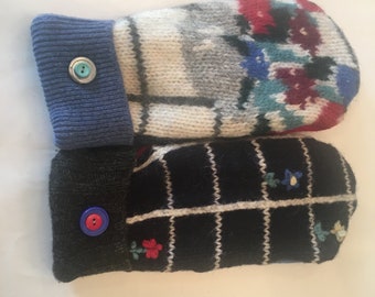 Wool Mitten made from Upcycled sweaters