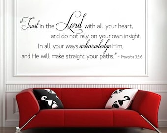 Scripture Wall Decal TRUST in the LORD HUGE