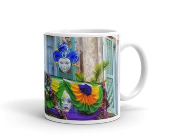 MUG, Mardi Gras, New Orleans, Coffee, Tea, Hot Chocolate, Cup, Ceramic, 11oz or 15oz