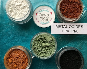 Metal Oxides Patina Pigments Palette Powders for Polymer Clay and Mixed Media Set of 5