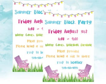 neighborhood block party flyer template