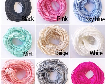 1.5 mm DIY Satin cord for Silicone Pacifier clip/teething necklace teething bracelet/ nylon cord for baby jewelry and accessories