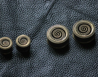 Spiral Bronze Ear Plugs - Festivals - gypsy - rave party - steampunk style
