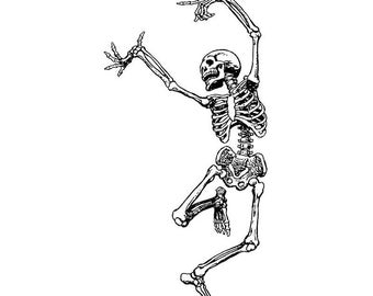 DANCING SKELETON- CLiNG RuBBer STaMP by Cherry Pie R560