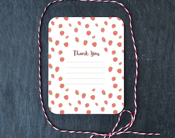 Strawberry Thank You Card - Note Card