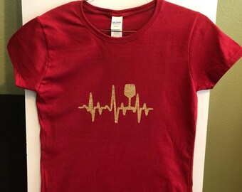 Women's Wine Heartbeat babydoll t-shirt