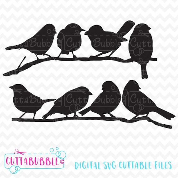 Birds on a Branch SVG cut file PNG DXF for Silhouette