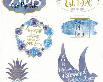 Stickers -- "Zeta Phi Beta" Water Color Sticker Sheet