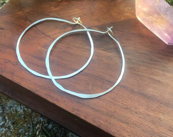 Hammered hoop earrings