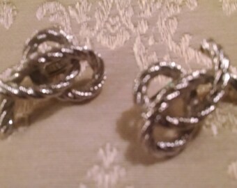 Silver Knot Clip-on Earrings