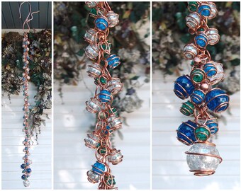 Wind Chimes - Butterfly Wind Chimes - Glass Wind Chimes - Dragonfly Wind Chimes - Copper Wind Chimes - Garden Decor - Garden Art - Yard Art