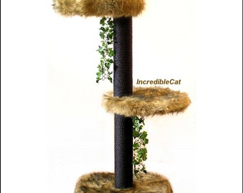 CAT TREE FURNITURE. 4' High Glenwood, Cat Lover Gifts, Elegant Cat Beds, Unique Cat Condos, Luxury Cat Beds, Fancy Cat Trees Glenwood 4F1B1L
