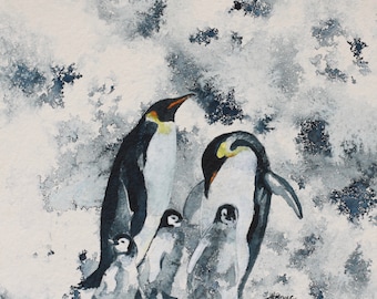 Emperor Penguins and Three Babies