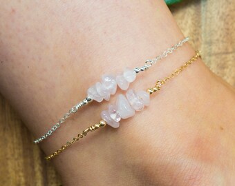 Rose quartz anklet. Rose quartz beaded ankle bracelet. Rose quartz ankle bracelet. Pink anklet. Crystal anklet. Pink gemstone anklet.