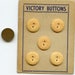 Matching Set of (5) Pressed Bakelite Yellow Textured Buttons CREAM CORN 3/4" 4482
