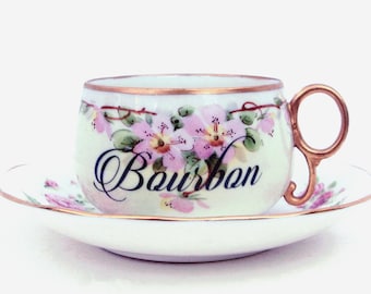 SALE - Imperfect - Bourbon Altered Vintage Teacup and Saucer