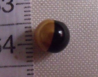 set of 10 gold black glass 8mm beads
