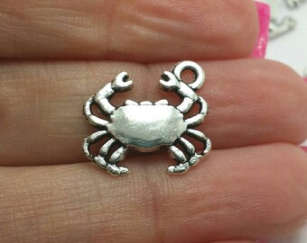 BULK 30 Crab Charms, Sea Charms, Nautical Charms, Bulk Charms (5-1240)