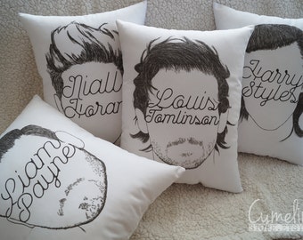 One Direction - 1D hand made decrorative pillow Niall, Harry, Louis, Liam