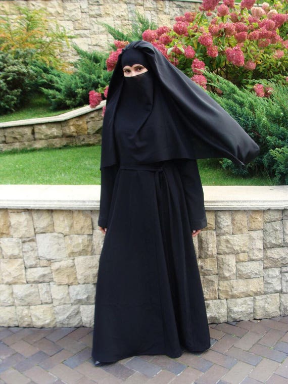 Niqab plein noir  traditionnel niqab burqa  noir  l gant