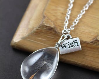 Dandelion Seed Necklace , Dandelion Necklace , Bridesmaid Jewelry , Wish , Nature , Unique Jewelry