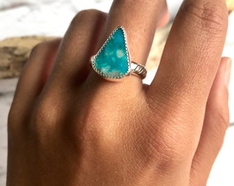 Turquoise Ring, Natural Turquoise Ring, Statement Ring, Silver Ring, Turquoise Jewelry, Big Turquoise Ring, Sterling Silver