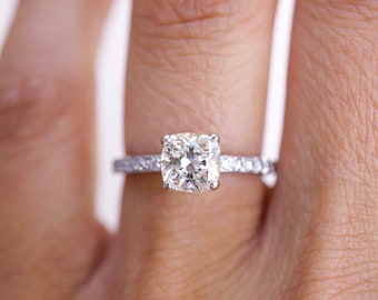 Tiffany & Co. Cushion Diamond Engagement Ring, Cushion Shape Diamond, Tiffany's Novo Collection, Novo Ring, Cushion Engagement Ring