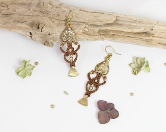 oriental macrame earrings~ micro macramé ~ alternative and handmade jewelry