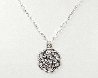 Round Celtic Knot Necklace, Celtic Necklace, Celtic Jewelry, Irish Necklace, Irish Jewelry, Celtic Knot Jewelry, Irish Knot Necklace