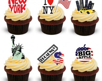 30 Stand Up New York City Edible Premium Wafer Paper Cake Toppers