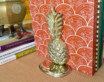 Vintage Brass Pineapple Bookends, Pair