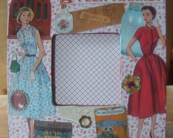 Flea Market Finds Decoupaged Picture Frame