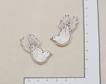 GROUPING - pair of Doves - handmade ceramic mosaic art tile