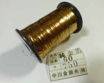 Japanese vintage super rare pure gold leaf (24K) thread flat type 127embroidery thread