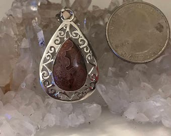Crazy Lace Agate Pendant Necklace