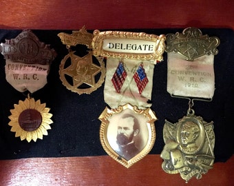 Lot of 4 Post Civil War Pins