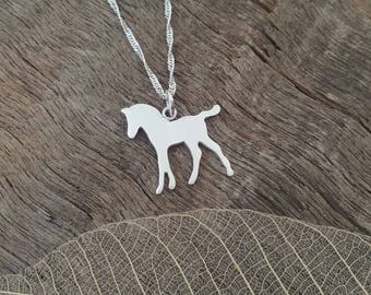 Cute Handmade Foal/horse pendant/necklace in sterling silver