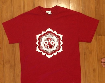 Jagganatha,Transcendental sacred geomentry T-shirt in Red