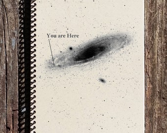 You Are Here Notebook - You Are Here Journal - Geeky Notebook - Geeky Journal - Sketchbook - Gift for Him - Gift for Her - Galaxy