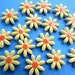 16 pretty ceramic yellow flower tiles shapes fantasic for mosaics, cardmaking or similar