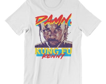 Kendrick Lamar aka Kung-Fu Kenny T-shirt. Available in men's and women's sizes. Printed on a comfy cotton t-shirts.