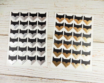 Metallic Photo Album Corners, Gold and Black Photo Holders, Silver and Black Photo Corners, Scrapbooking Corners, Photo Holder