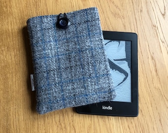 Kindle paperwhite case - Harris Tweed e-reader cover - gift for dad - Wool Anniversary - Kindle sleeve - gift for him - gift for her