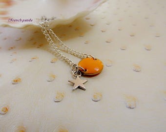 Orange enamel bracelet