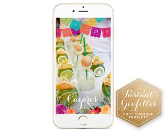 Papel Picado Bright Floral Wedding Snapchat Geofilter | Custom Geofilter | Bridal Shower Geofilter | Wedding Geofilter | Instant Geofilter