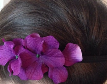 Purple Hydrangea Elastic Headband