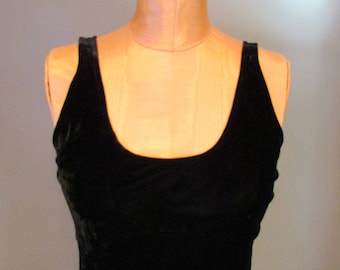 1980s Betsey Johnson Long Black Velvet Dress