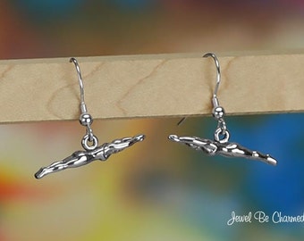 Sterling Silver Female Swimmer Earrings Pierced Earwires Solid .925